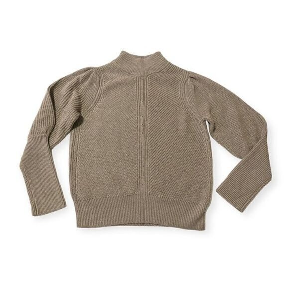 Pearl By Lela Rose Blouson Sleeve Wool Sweater, Size M, Dark Taupe Color - Picture 4 of 13